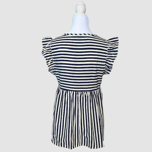 SHEIN Maternity Ruffled Sleeve Peplum Top Blue & White Striped, NWOT-Size Small - Picture 5 of 7